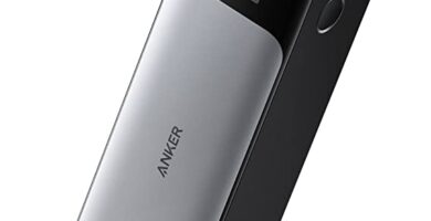 Anker 737 Power Bank (PowerCore 24K), Cargador portátil de 3 Puertos 24,000 mAh con Salida de 140W, Pantalla Digital Inteligente, Compatible con iPhone Serie 13, Samsung, MacBook, DELL, AirPods, etc.